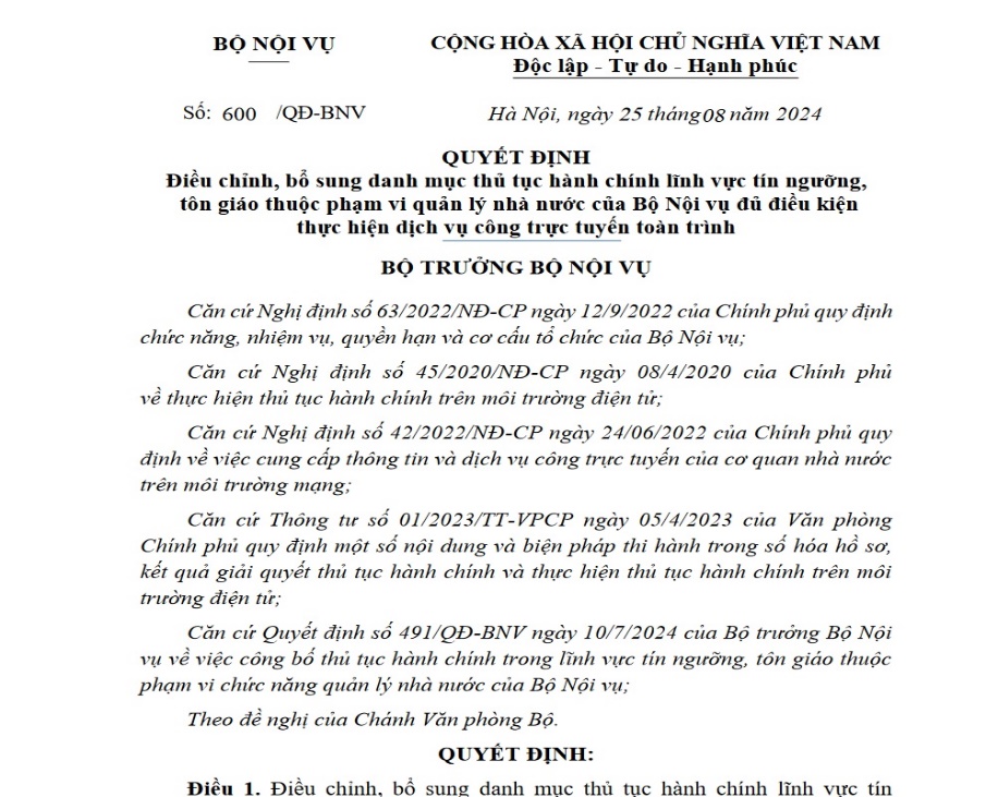 bo-noi-vu-ban-hanh-cac-quyet-dinh-lien-quan-den-thu-tuc-hanh-chinh-trong-linh-vuc-tin-nguong-ton-giao